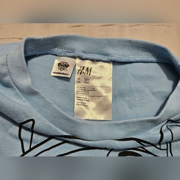 H&M 2pc Blue Long Sleeve  Pj Set with Paw Patrol Design 10y - Picture 2 of 5